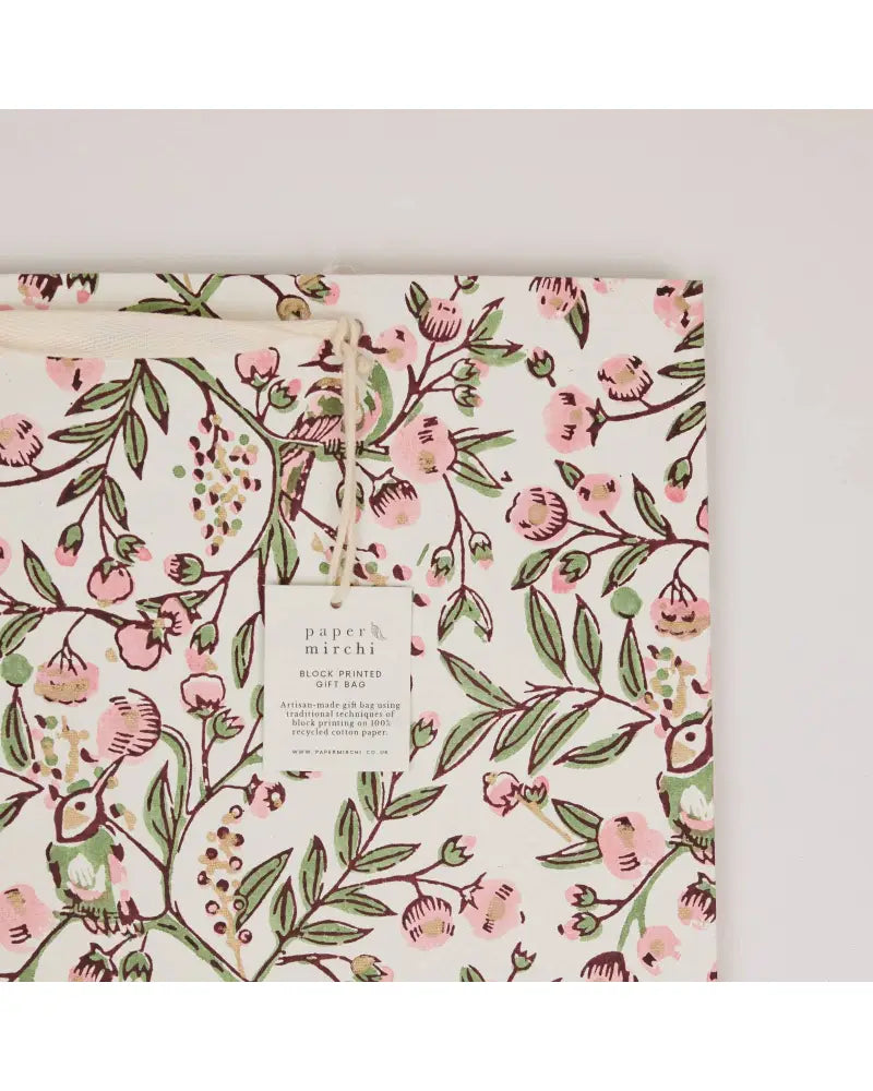 Block Printed Gift Bags (Medium) - Blush Refresh