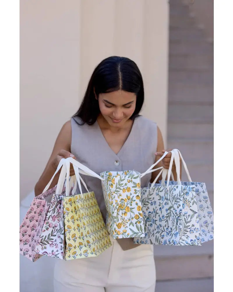 Block Printed Gift Bags (Medium) - Blush Refresh