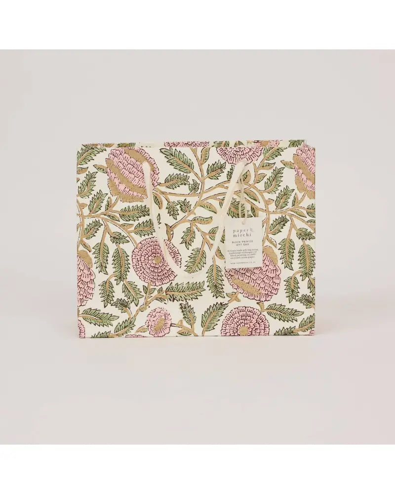 Block Printed Gift Bags (Medium) - Blush Refresh