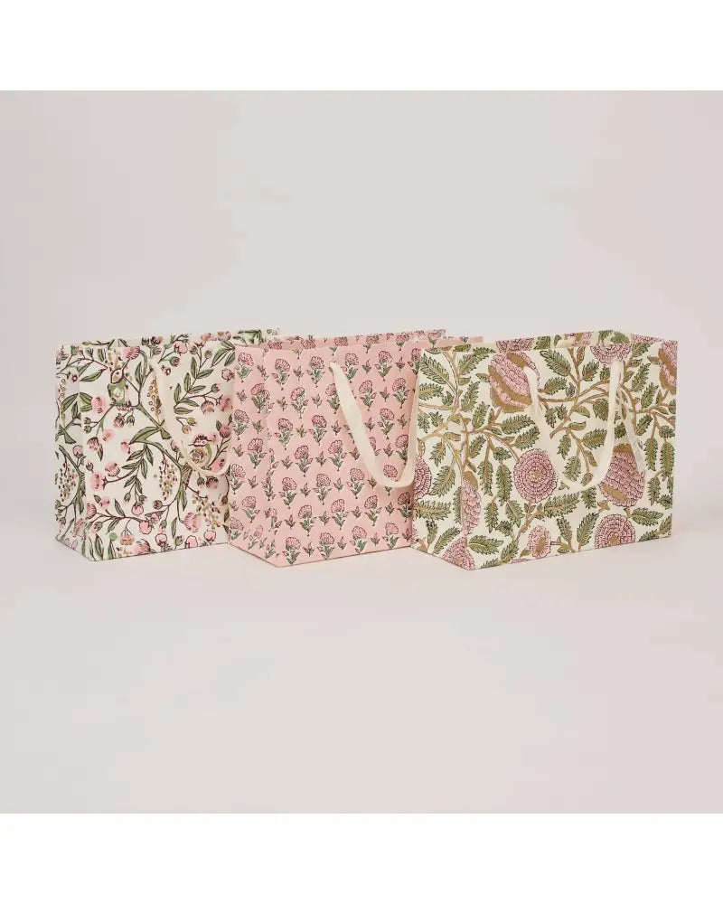 Block Printed Gift Bags (Medium) - Blush Refresh