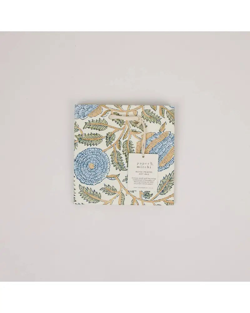 Block Printed Gift Bags (Small) - Blue Stone Refresh