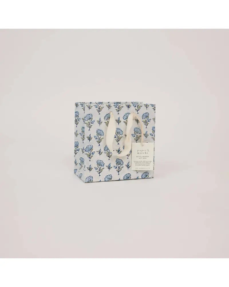 Block Printed Gift Bags (Small) - Blue Stone Refresh