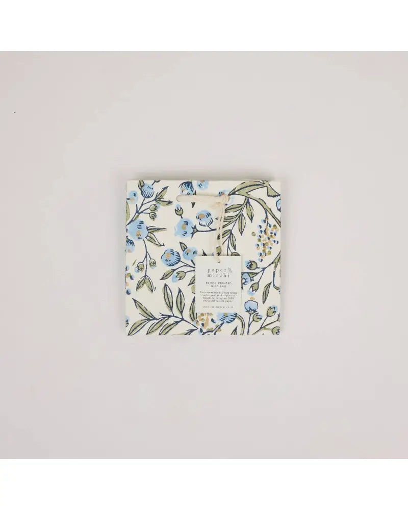 Block Printed Gift Bags (Small) - Blue Stone Refresh