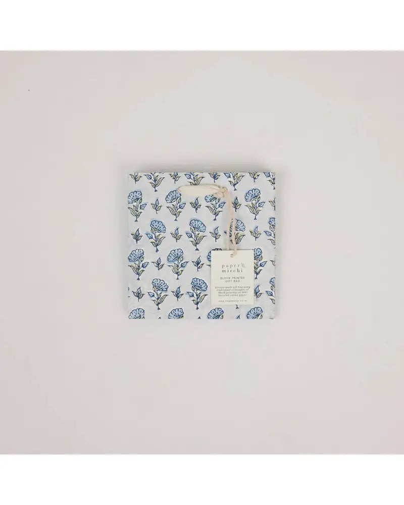 Block Printed Gift Bags (Small) - Blue Stone Refresh