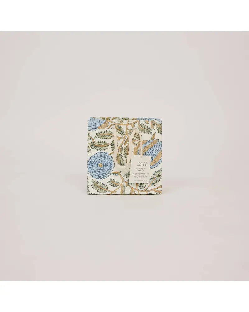 Block Printed Gift Bags (Small) - Blue Stone Refresh