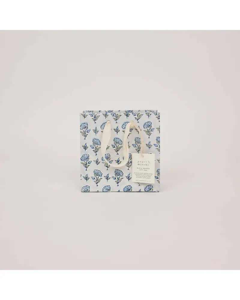 Block Printed Gift Bags (Small) - Blue Stone Refresh