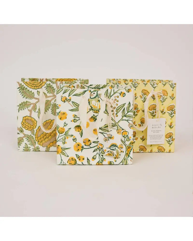Block Printed Gift Bags (Small) - Sunshine Refresh