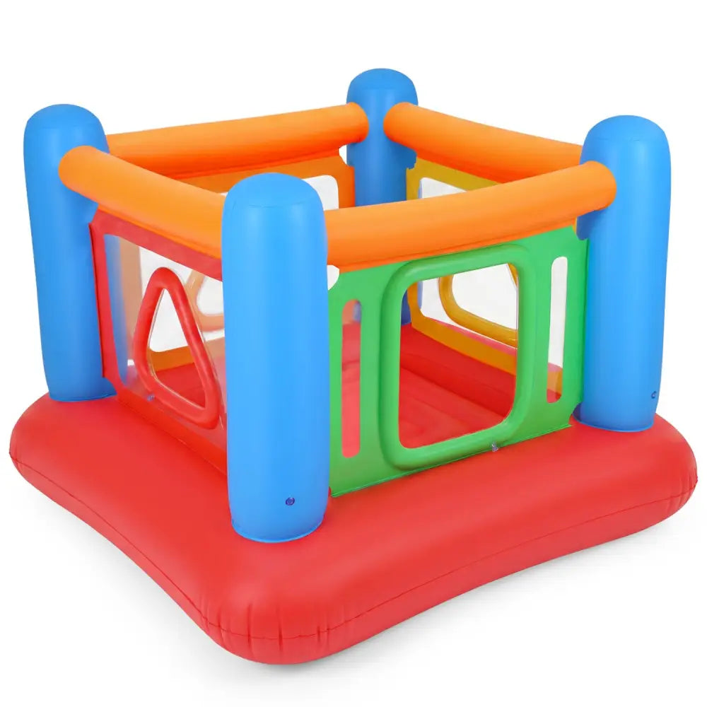 Blow Up Jumping House for Kids with Transparent Side Walls-Blue - Blue - Bounce House