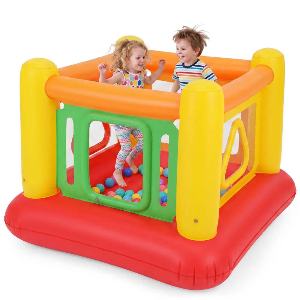 Blow Up Jumping House for Kids with Transparent Side Walls-Red - Red - Bounce House