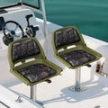 Boat Seat Folding Low Back Boat Chair with Marine-Grade PVC-Green - Green - Water Sports