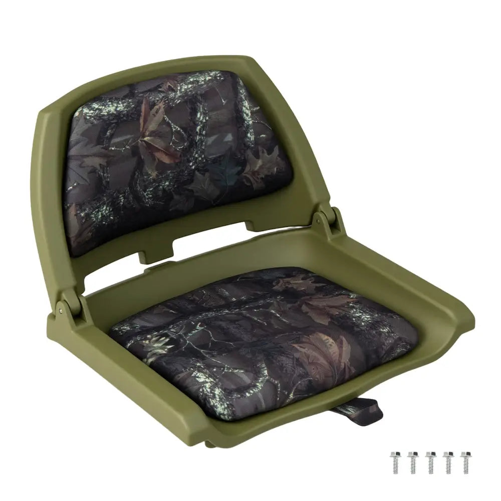 Boat Seat Folding Low Back Boat Chair with Marine-Grade PVC-Green - Green - Water Sports