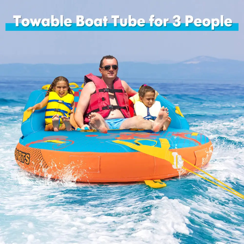 Boating 3 Riders Towable Tube Water Sport Towables Sofa Pull Tube with Nylon Cover - Water Sports