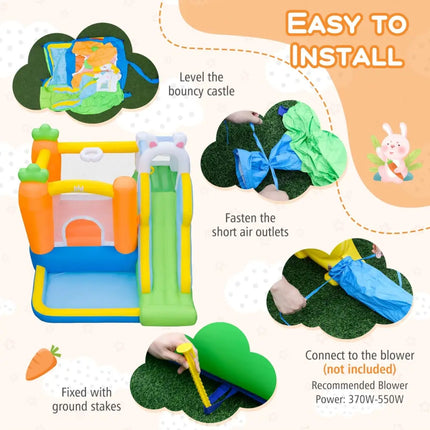 Bounce House for Kids 3-12 with Climbing Wall for Backyard Party - Multicolor - Bounce House