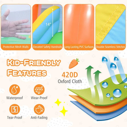 Bounce House for Kids 3-12 with Climbing Wall for Backyard Party - Multicolor - Bounce House