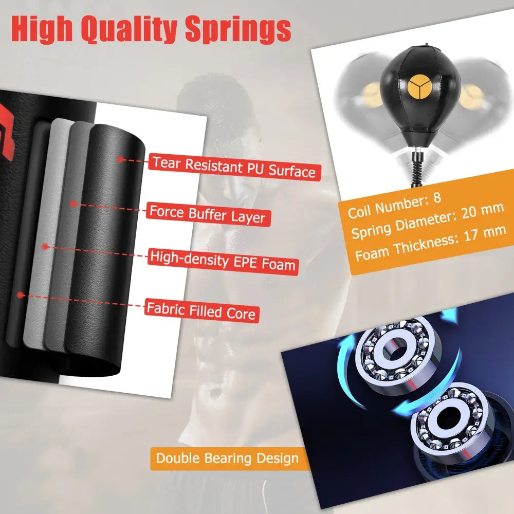 Boxing Speed Trainer Freestanding Fillable 360° Spinning Bar Adjustable Height - Boxing & Martial Arts