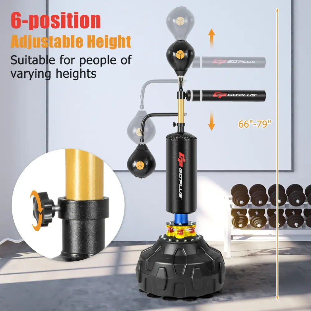 Boxing Speed Trainer Freestanding Fillable 360° Spinning Bar Adjustable Height - Boxing & Martial Arts