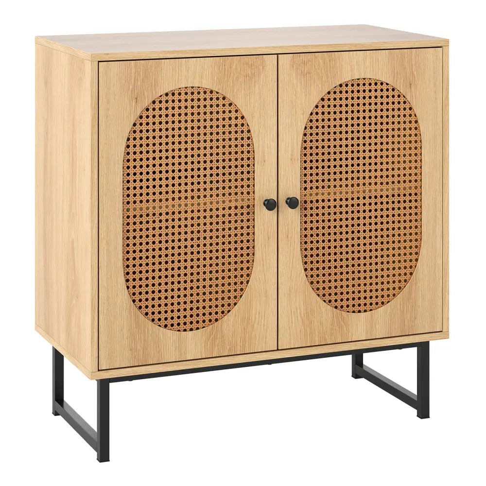 Buffet Cabinet Rattan Storage Cabinet with 2 Doors and Adjustable Shelf-Natural - Natural - Sideboards Cabinets &