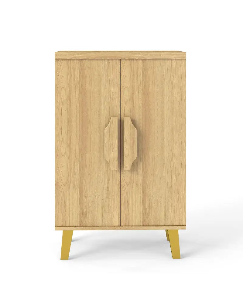 Buffet Cabinet with Double Doors and Raised Legs-Natural - Natural - Sideboards Cabinets & Buffets