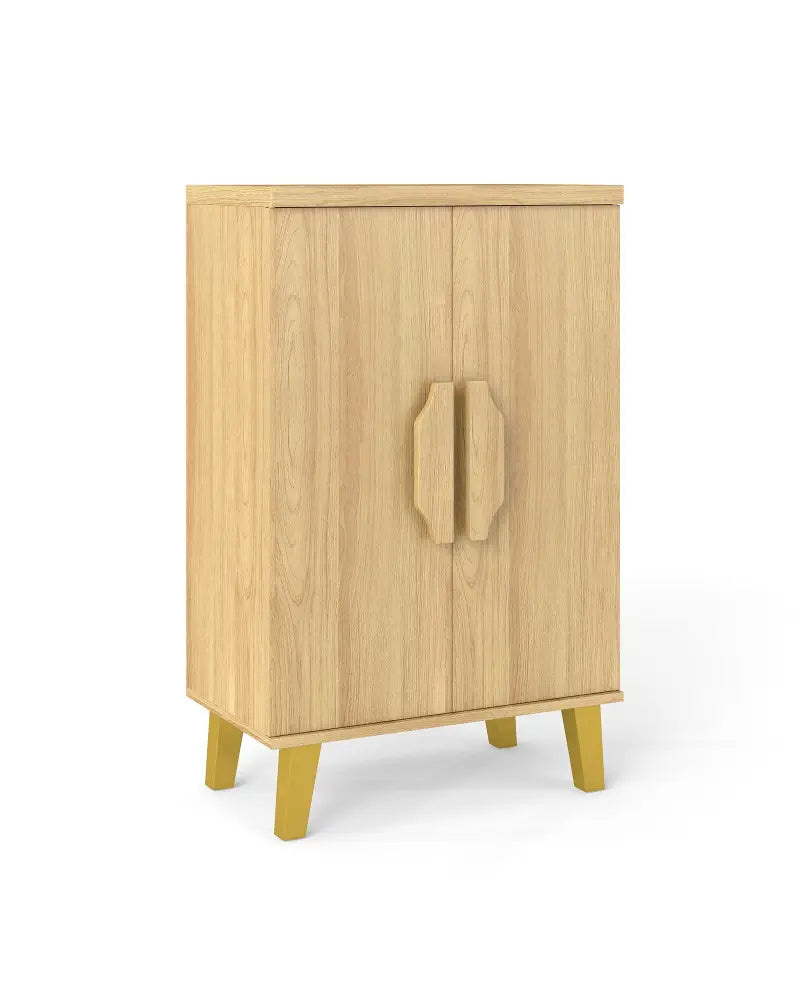 Buffet Cabinet with Double Doors and Raised Legs-Natural - Natural - Sideboards Cabinets & Buffets