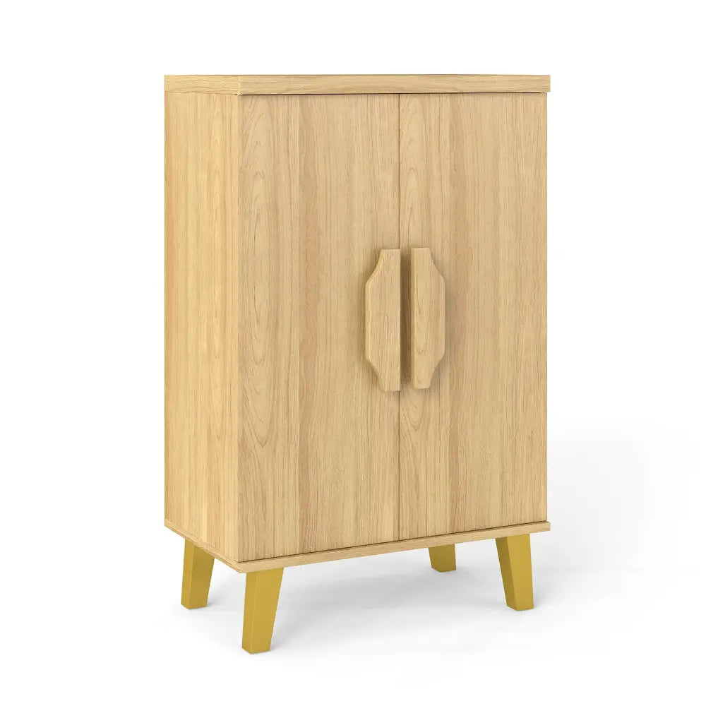 Buffet Cabinet with Double Doors and Raised Legs-Natural - Natural - Sideboards Cabinets & Buffets