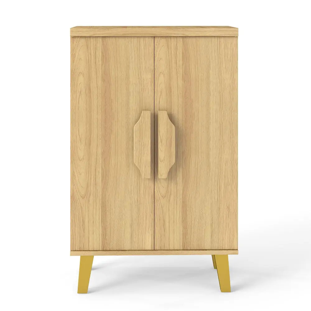 Buffet Cabinet with Double Doors and Raised Legs-Natural - Natural - Sideboards Cabinets & Buffets