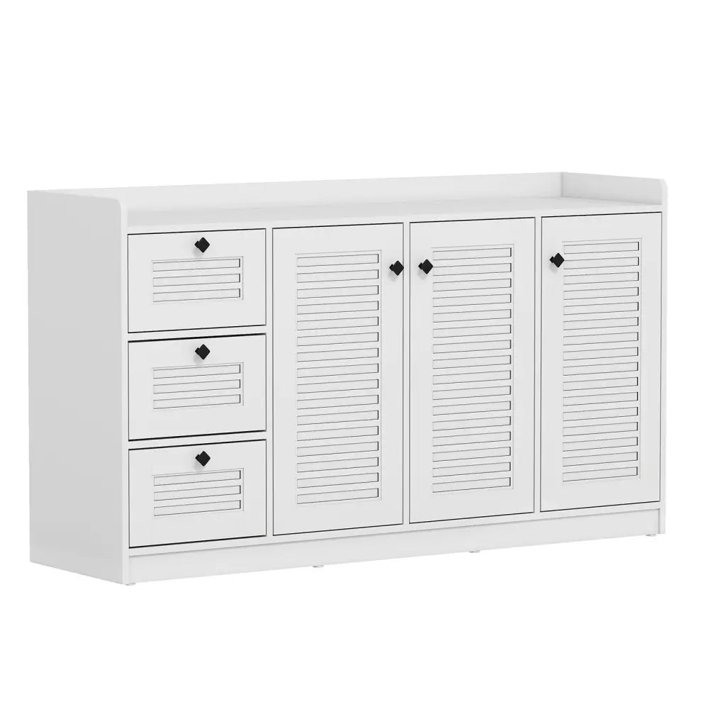 Buffet Cabinet with Storage Modern Sideboard Cabinet with 3 Doors-White - White - Sideboards Cabinets & Buffets