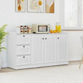 Buffet Cabinet with Storage Modern Sideboard Cabinet with 3 Doors-White - White - Sideboards Cabinets & Buffets