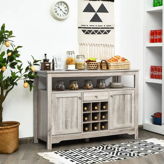 Buffet Server Sideboard Wine Cabinet Console-Gray - Gray - Sideboards Cabinets & Buffets