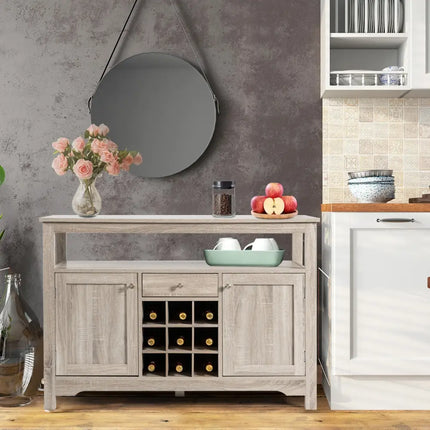 Buffet Server Sideboard Wine Cabinet Console-Gray - Gray - Sideboards Cabinets & Buffets