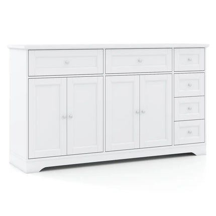 Buffet Sideboard 59’’ Modern Coffee Bar Station Console Table-White - White - Console Tables