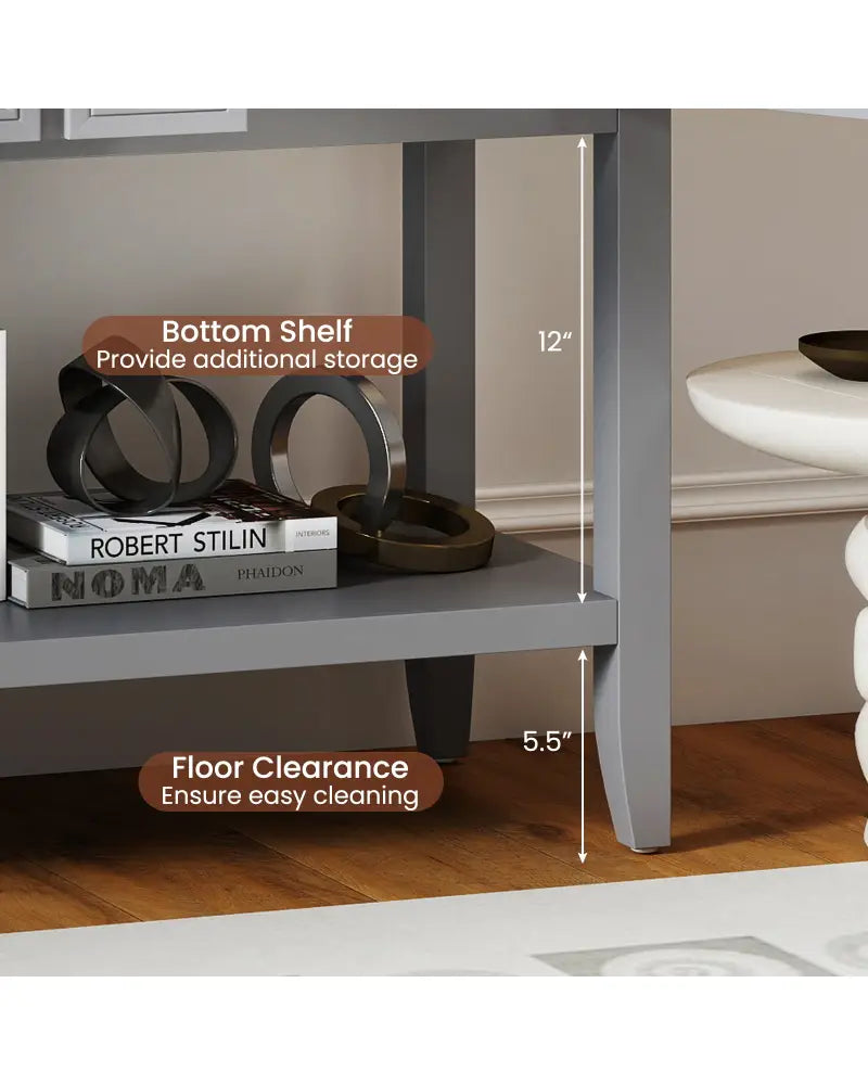 Buffet Sideboard Cabinet with 2 Doors and 2 Drawers-Gray - Gray - Sideboards Cabinets & Buffets