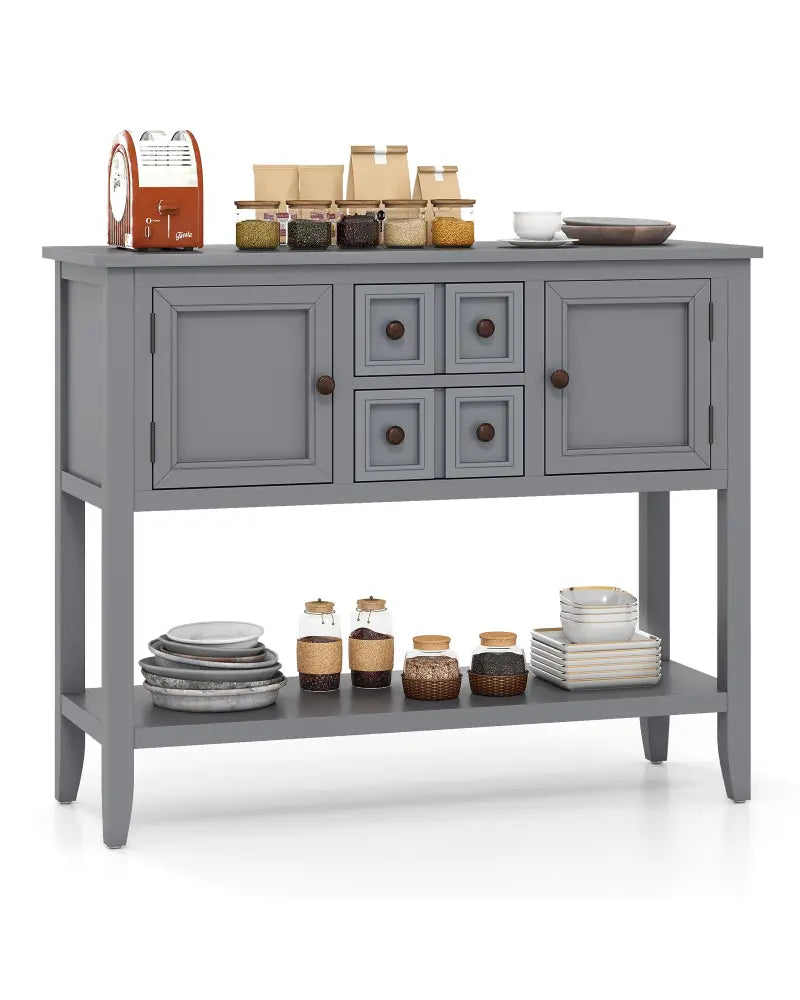 Buffet Sideboard Cabinet with 2 Doors and 2 Drawers-Gray - Gray - Sideboards Cabinets & Buffets
