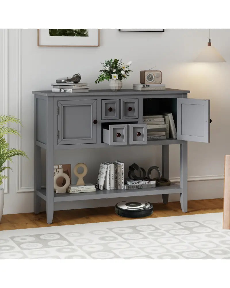 Buffet Sideboard Cabinet with 2 Doors and 2 Drawers-Gray - Gray - Sideboards Cabinets & Buffets