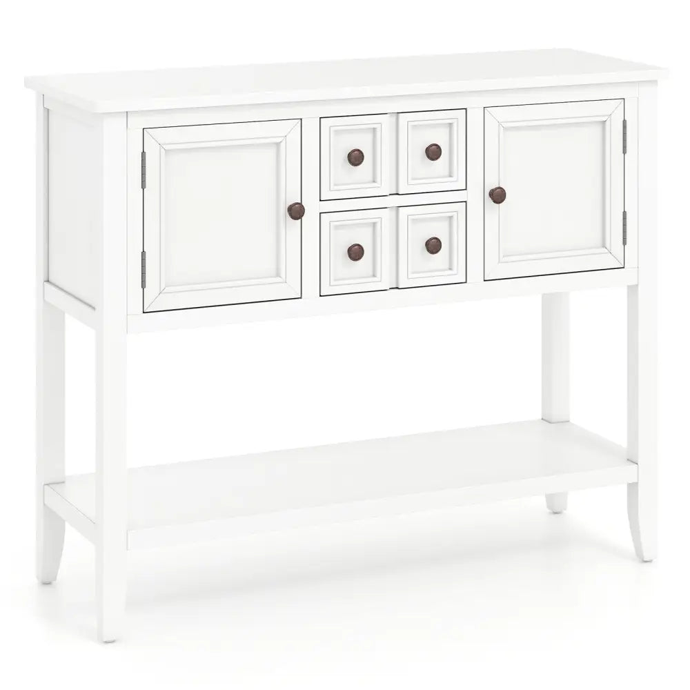 Buffet Sideboard Cabinet with 2 Doors and 2 Drawers-White - White - Sideboards Cabinets & Buffets