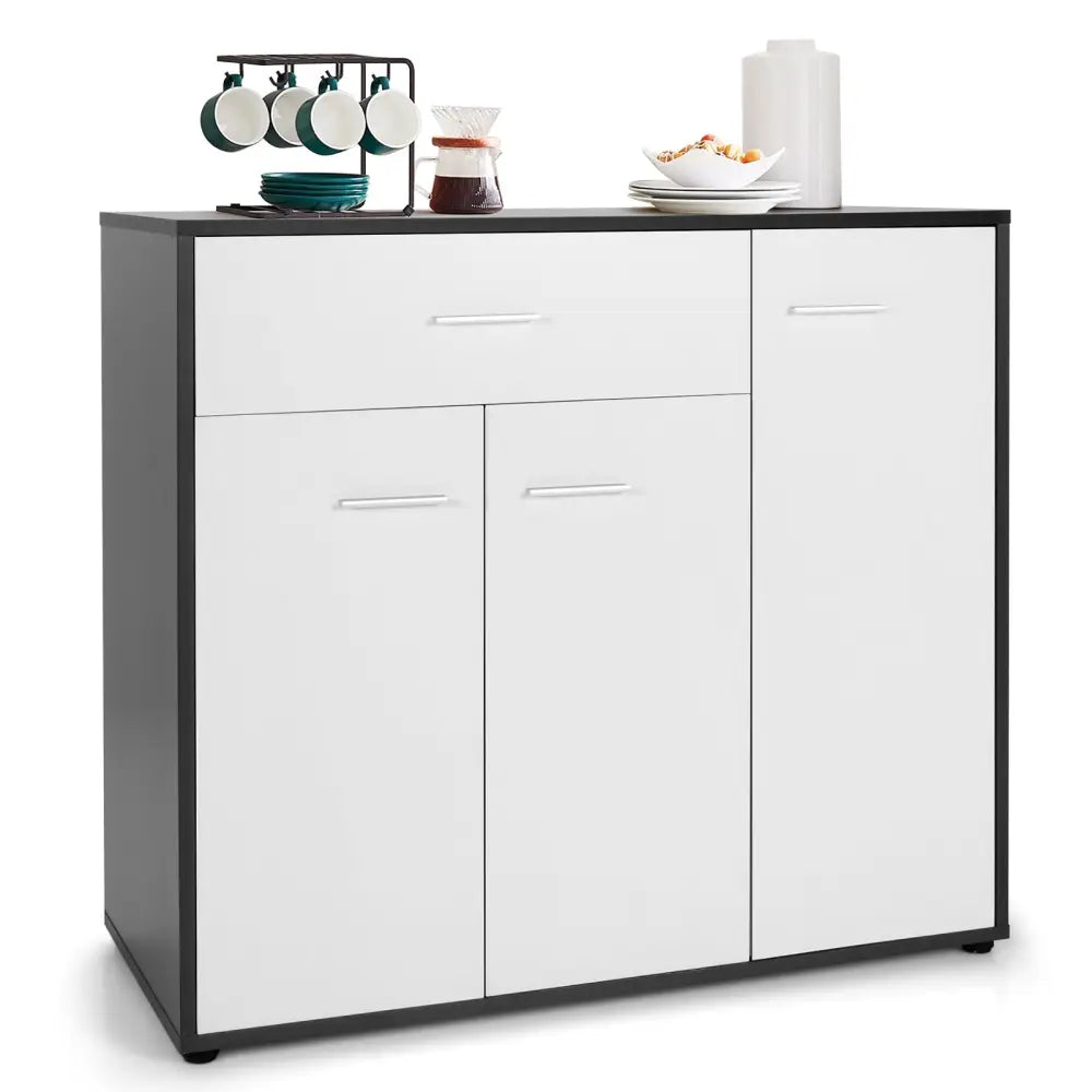 Buffet Sideboard Storage Cabinet with Spacious Table Top - Black & White - Sideboards Cabinets & Buffets