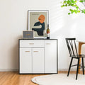 Buffet Sideboard Storage Cabinet with Spacious Table Top - Black & White - Sideboards Cabinets & Buffets