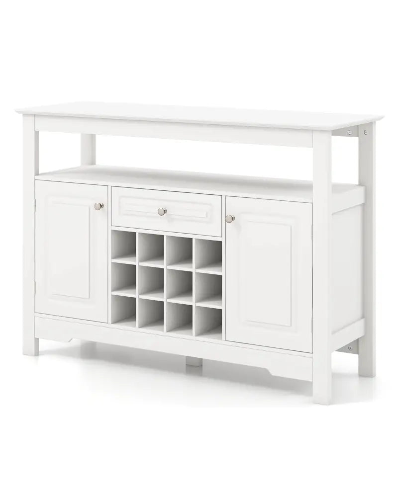 Buffet Sideboard Wine Liquor Coffee Bar Cabinet with Removable Wine Rack-White - White - Sideboards Cabinets & Buffets