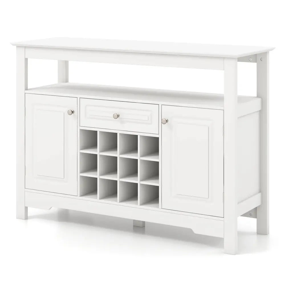 Buffet Sideboard Wine Liquor Coffee Bar Cabinet with Removable Wine Rack-White - White - Sideboards Cabinets & Buffets