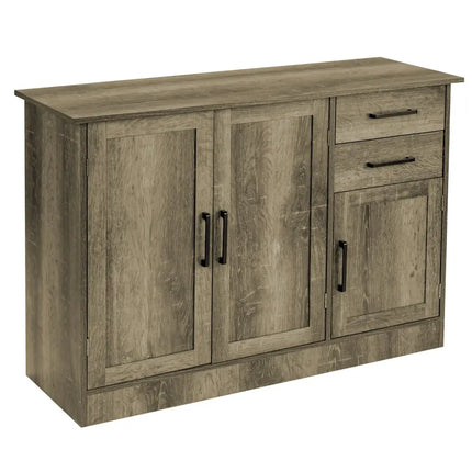 Buffet Storage Cabinet Kitchen Sideboard with 2 Drawers-Gray - Gray - Sideboards Cabinets & Buffets