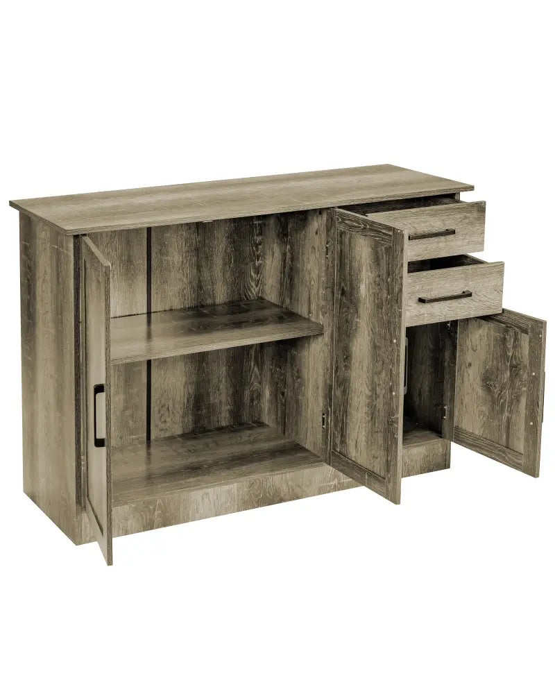 Buffet Storage Cabinet Kitchen Sideboard with 2 Drawers-Gray - Gray - Sideboards Cabinets & Buffets
