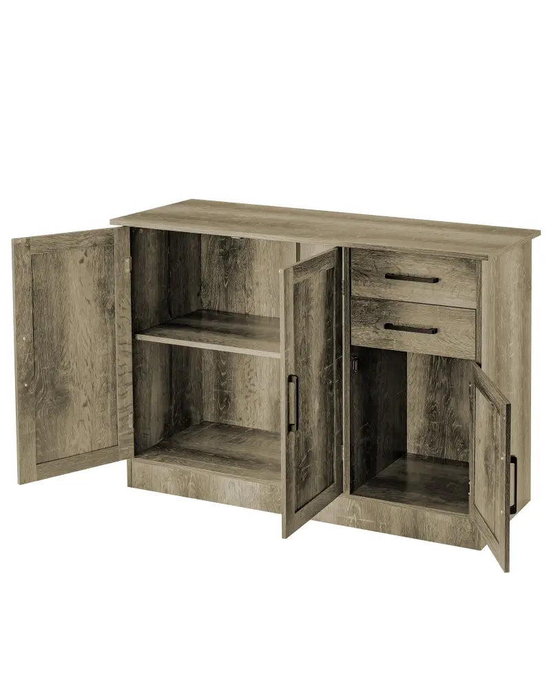 Buffet Storage Cabinet Kitchen Sideboard with 2 Drawers-Gray - Gray - Sideboards Cabinets & Buffets