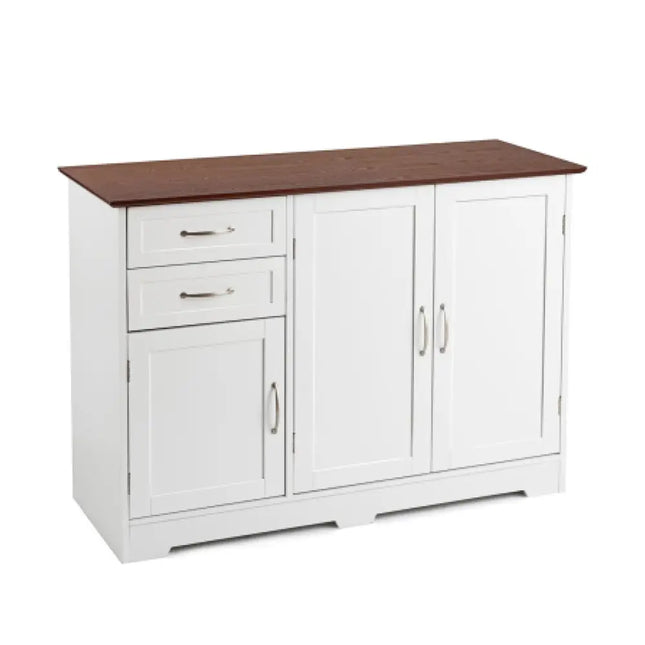 Buffet Storage Cabinet Kitchen Sideboard with 2 Drawers-White - White - Sideboards Cabinets & Buffets