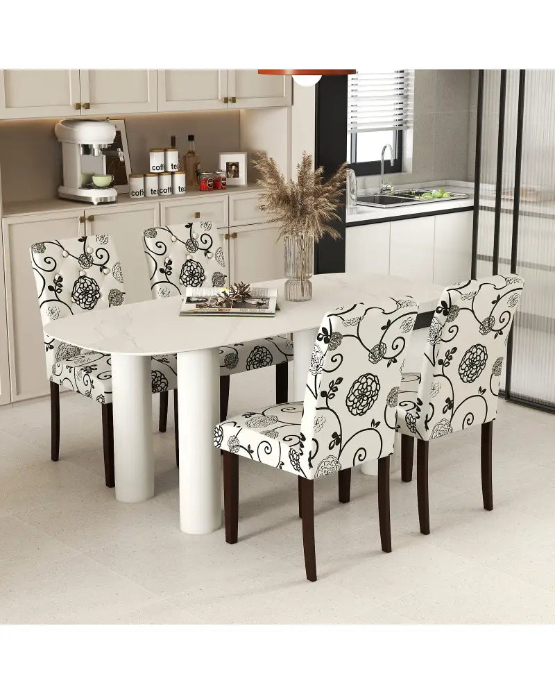 Button Tufted Fabric Upholstered Wooden Dining Chair Set of 2 with High Curved Back-Beige - Beige - Dining Chairs