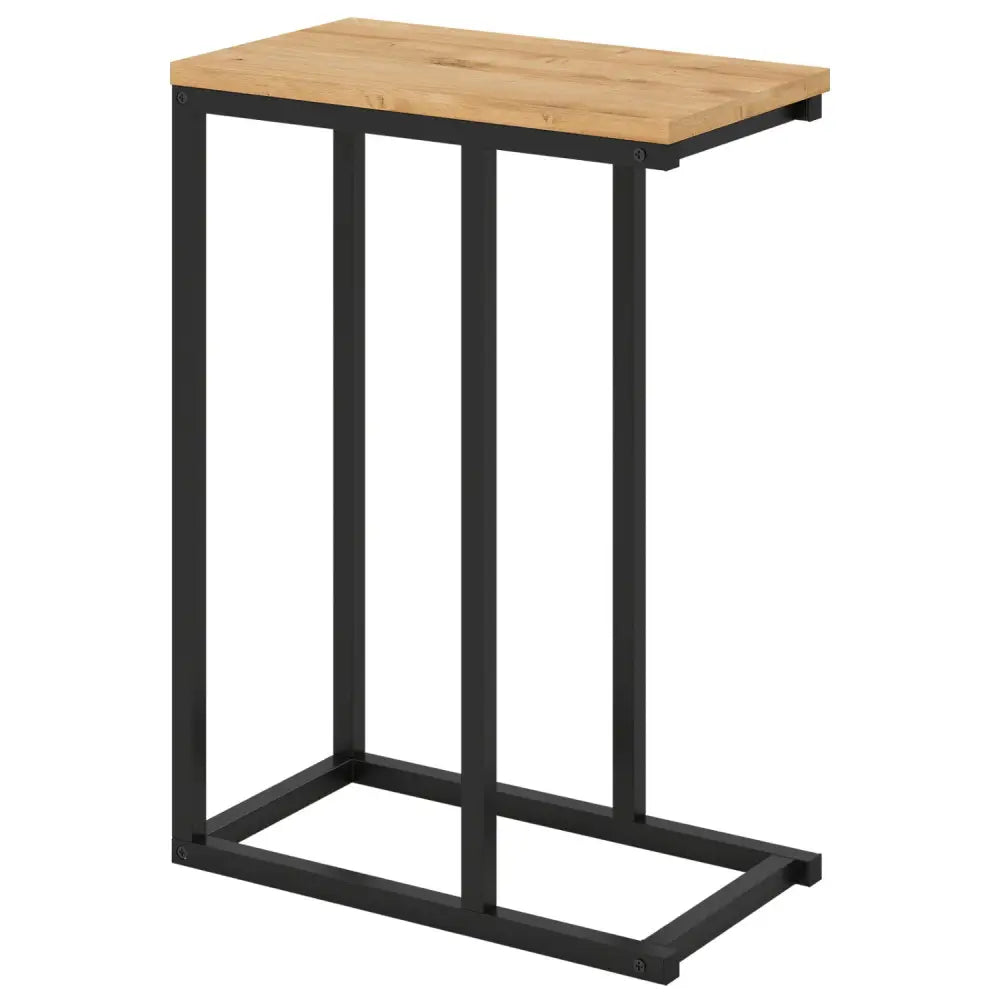 C-Shaped End Table Small Side Table with Sturdy Metal Frame-Natural - Natural - End & Side Tables