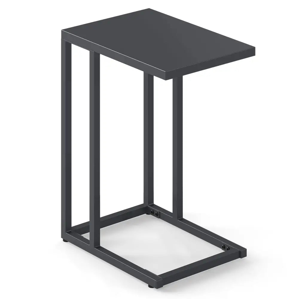 C-Shaped Side Table with Adjustable Foot Pads for Living Room Bedroom-Dark Gray - Dark Gray - End & Side Tables