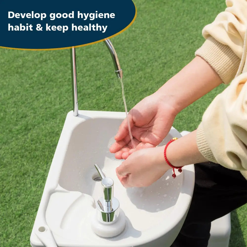 Camping Hand Wash Station Basin Stand with 4.5 Gallon Tank - Camping Furniture
