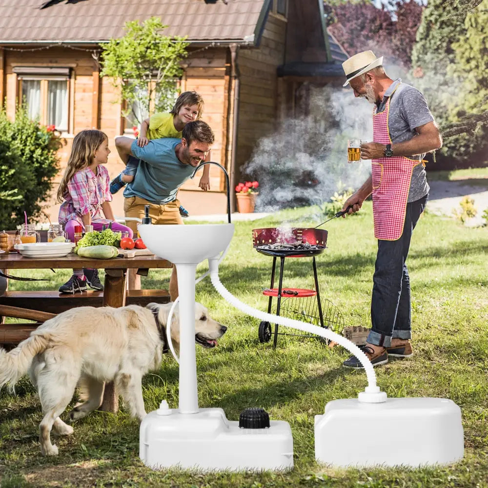 Camping Hand Wash Station Basin Stand with 4.5 Gallon Tank - Camping Furniture
