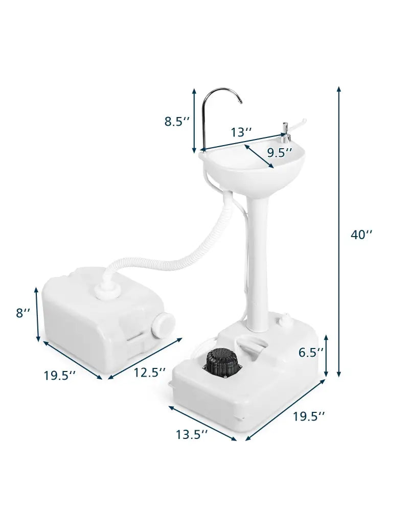 Camping Hand Wash Station Basin Stand with 4.5 Gallon Tank - Camping Furniture