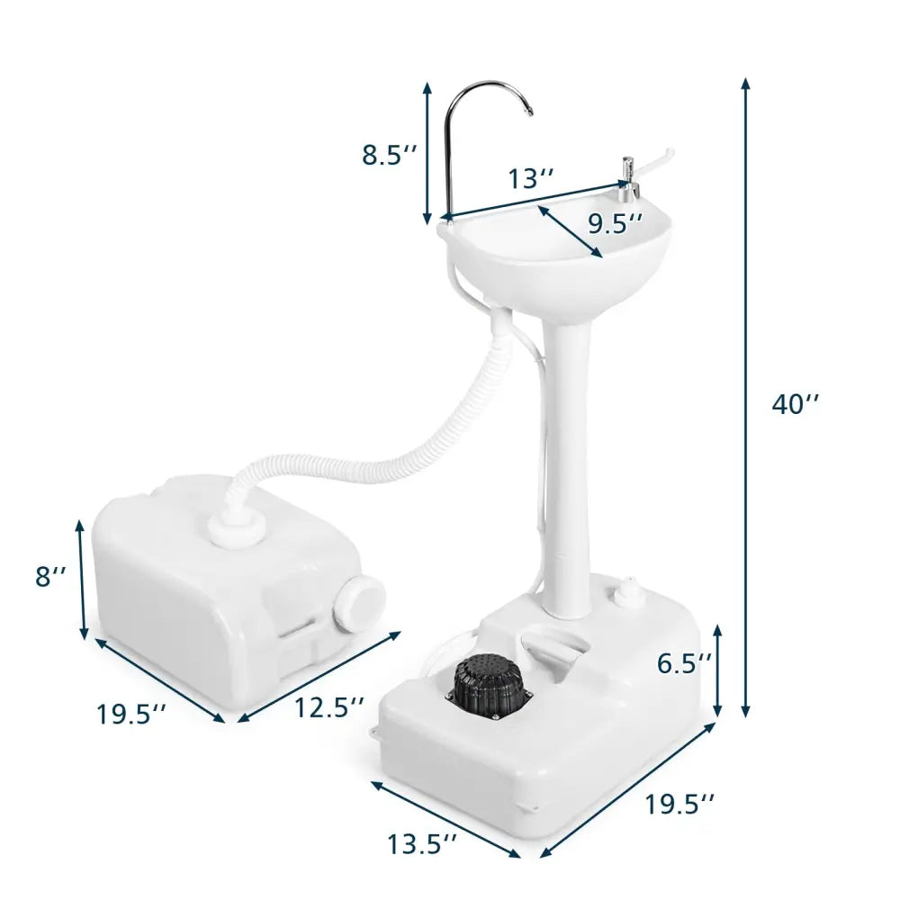 Camping Hand Wash Station Basin Stand with 4.5 Gallon Tank - Camping Furniture