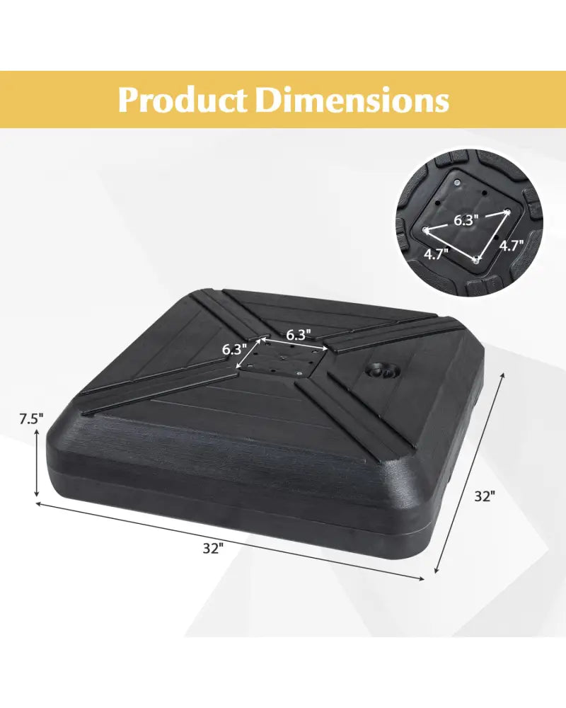 Cantilever Offset Umbrella Base with Wheels for Backyard Poolside - Outdoor Umbrella Bases